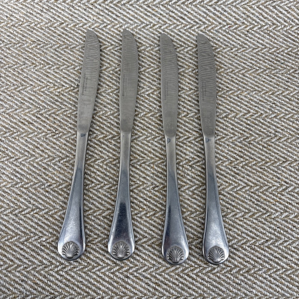 Reed & Barton Select Stainless Seychilles Seashell 4 Solid Dinner Knives - Picture 4 of 5